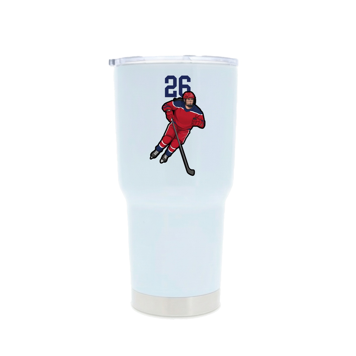 30oz Stainless Steel Tumbler — Number Top in White