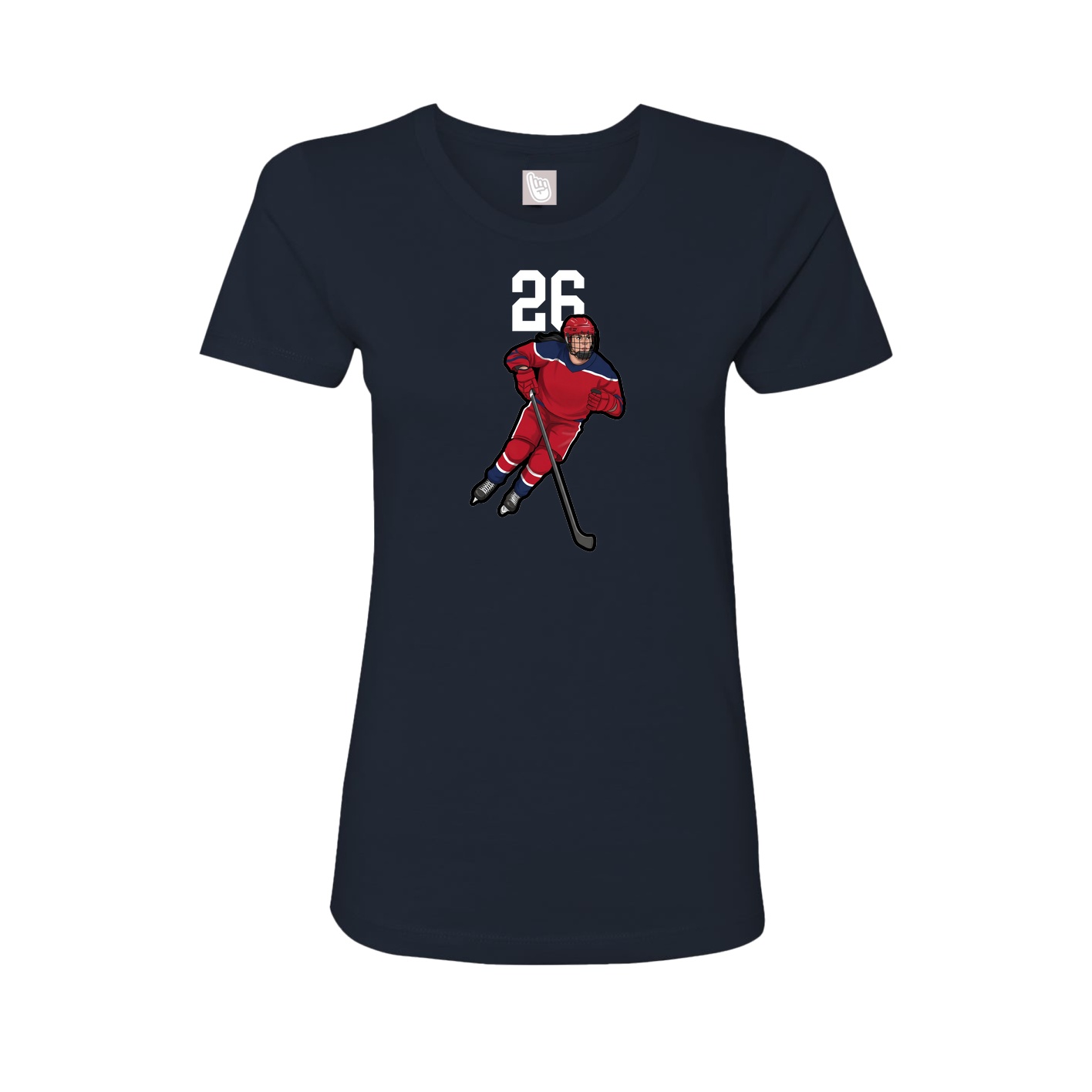 Fitted Women's Tee — Number Top in Navy