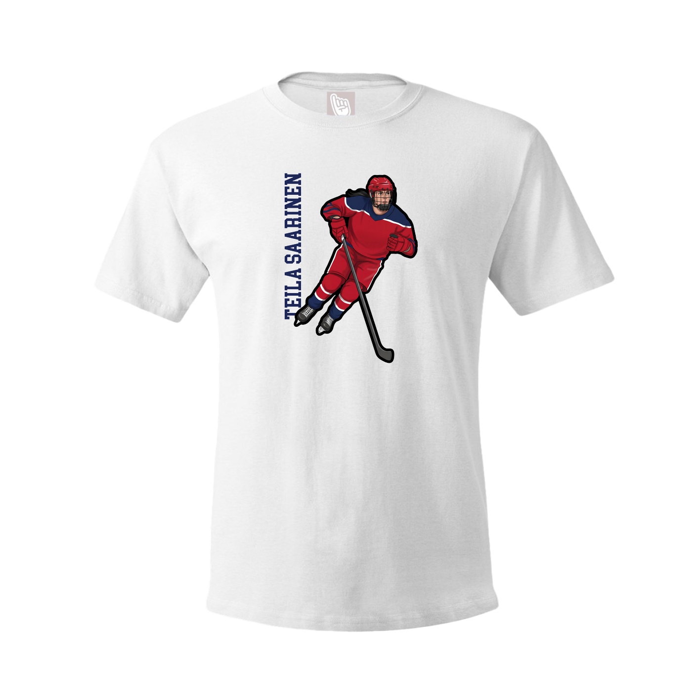Youth Tee — Name Vertical in White