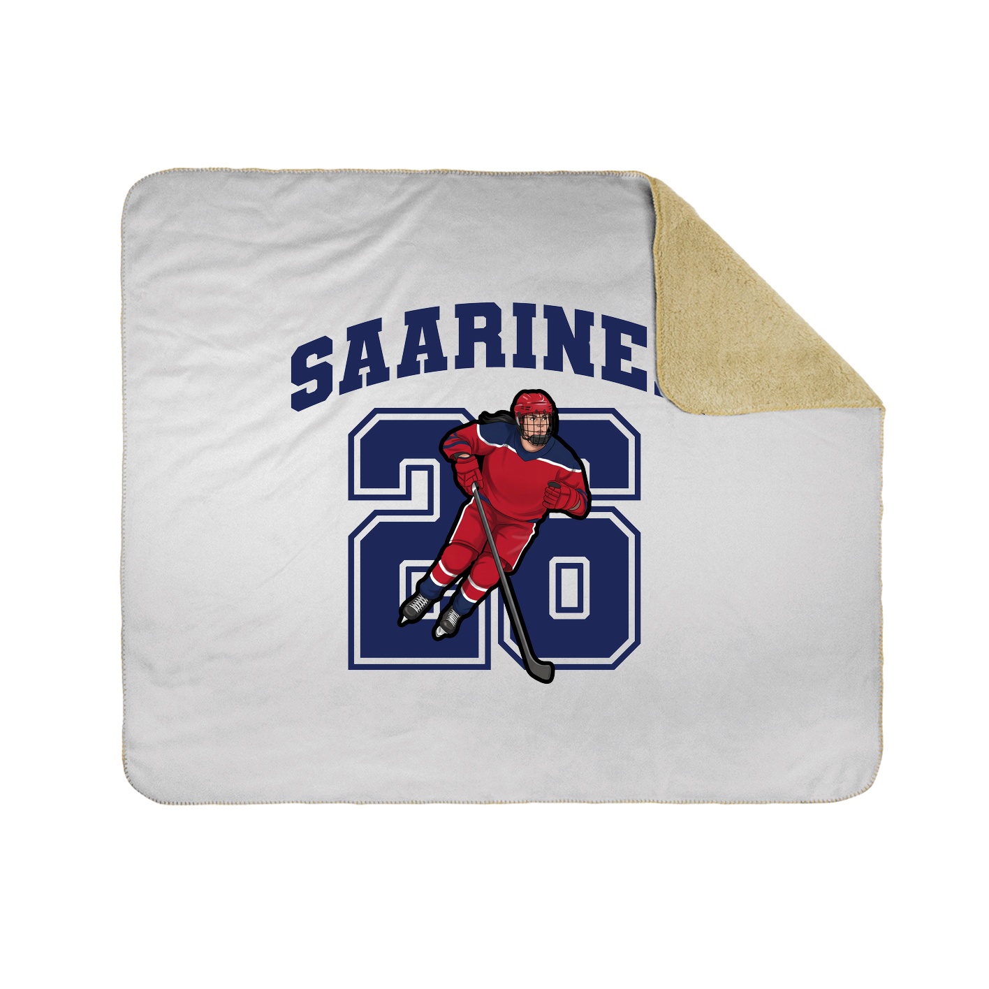 Throw Blanket — Number in White