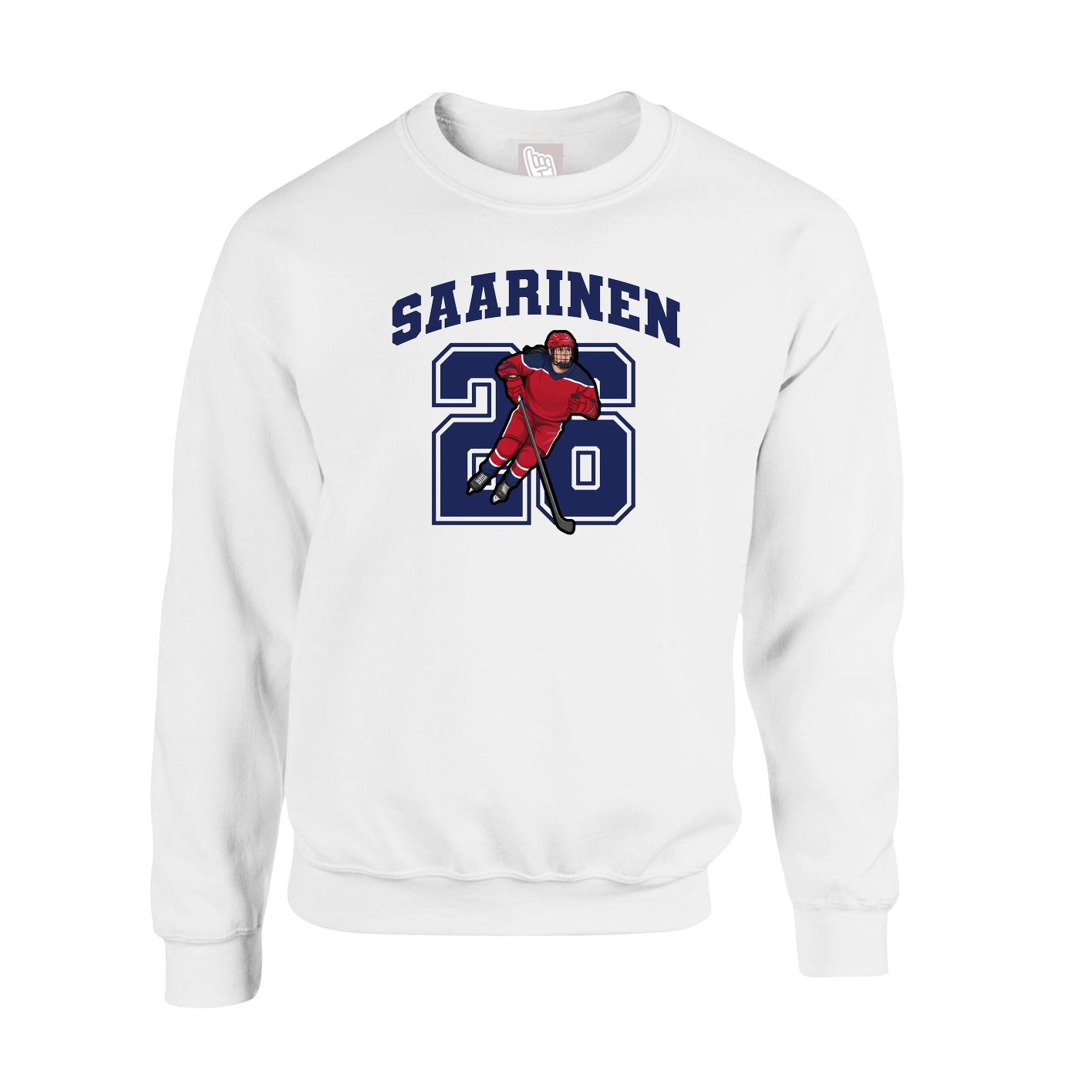 Fleece Crew — Number in White