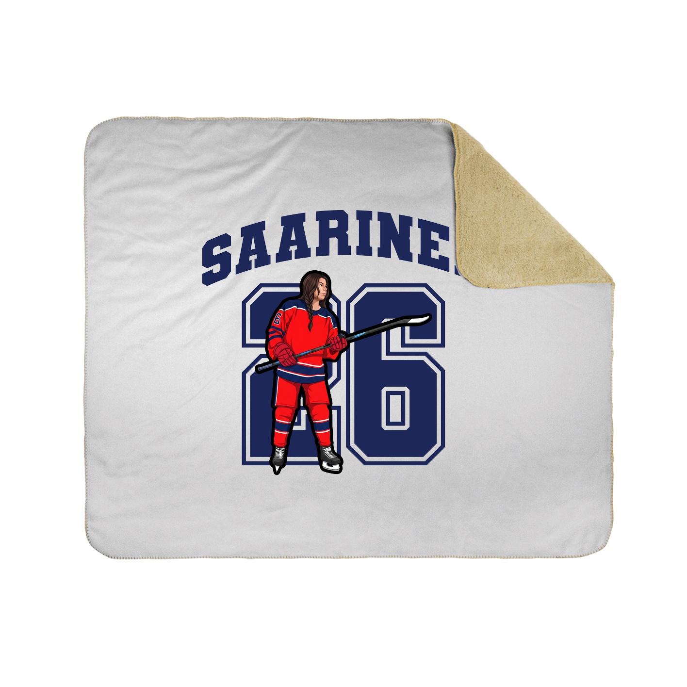 Throw Blanket — Number in White