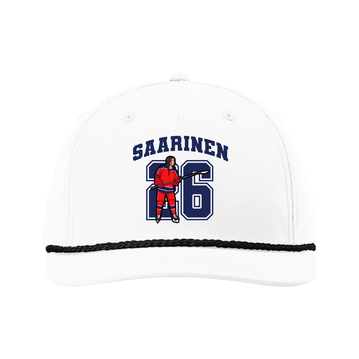 Five-Panel Classic Rope Cap — Number in White