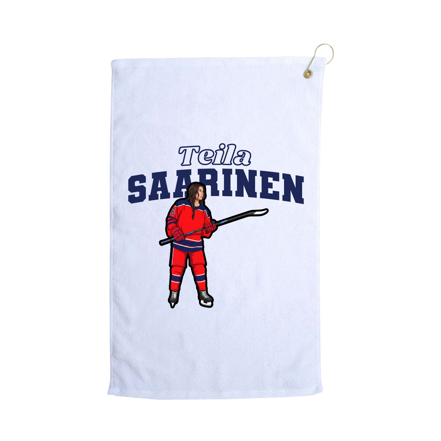 Golf Towel — Name Arch in White