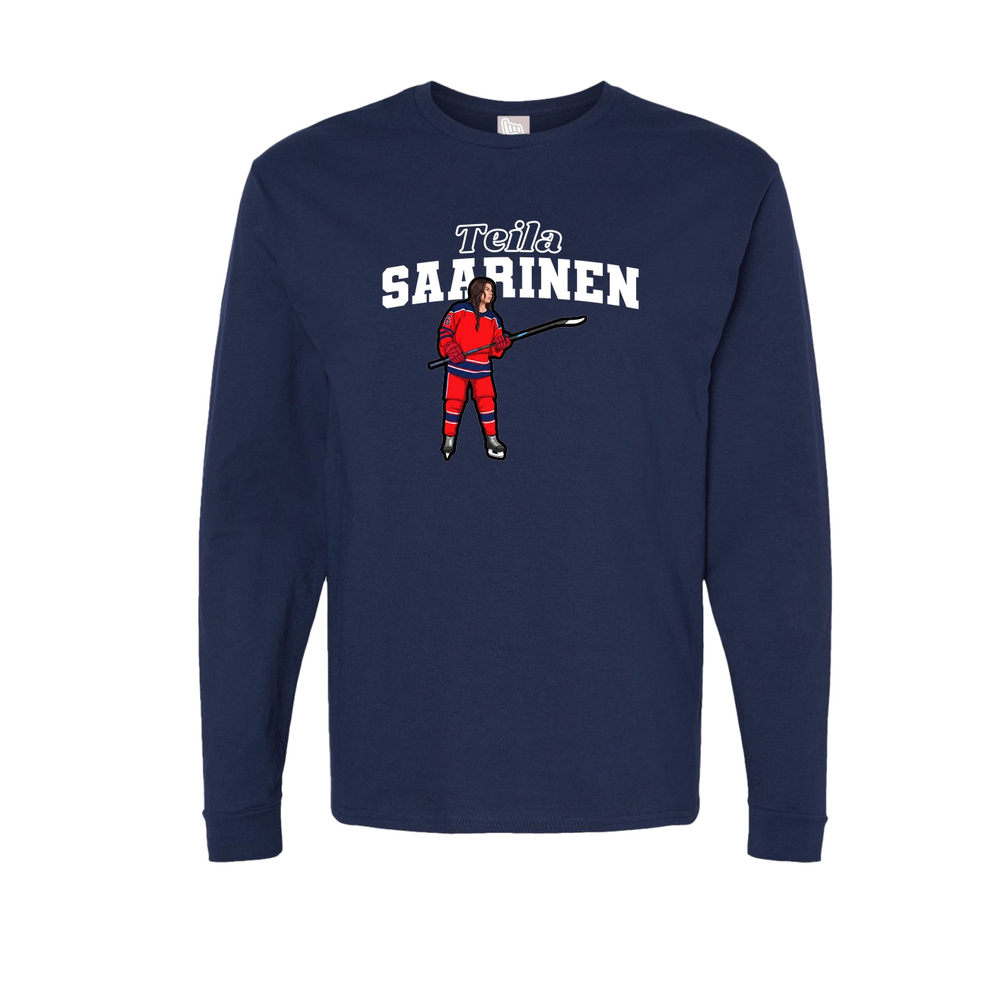 Long Sleeve Tee — Name Arch in Navy