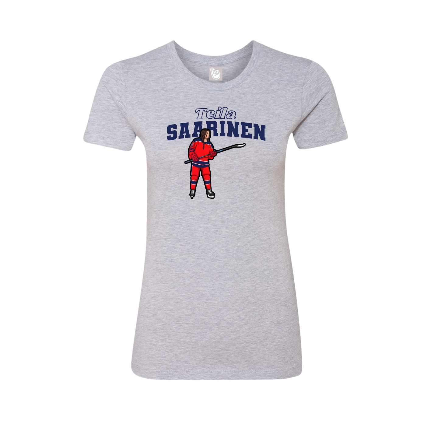 Fitted Women's Tee — Name Arch in Grey
