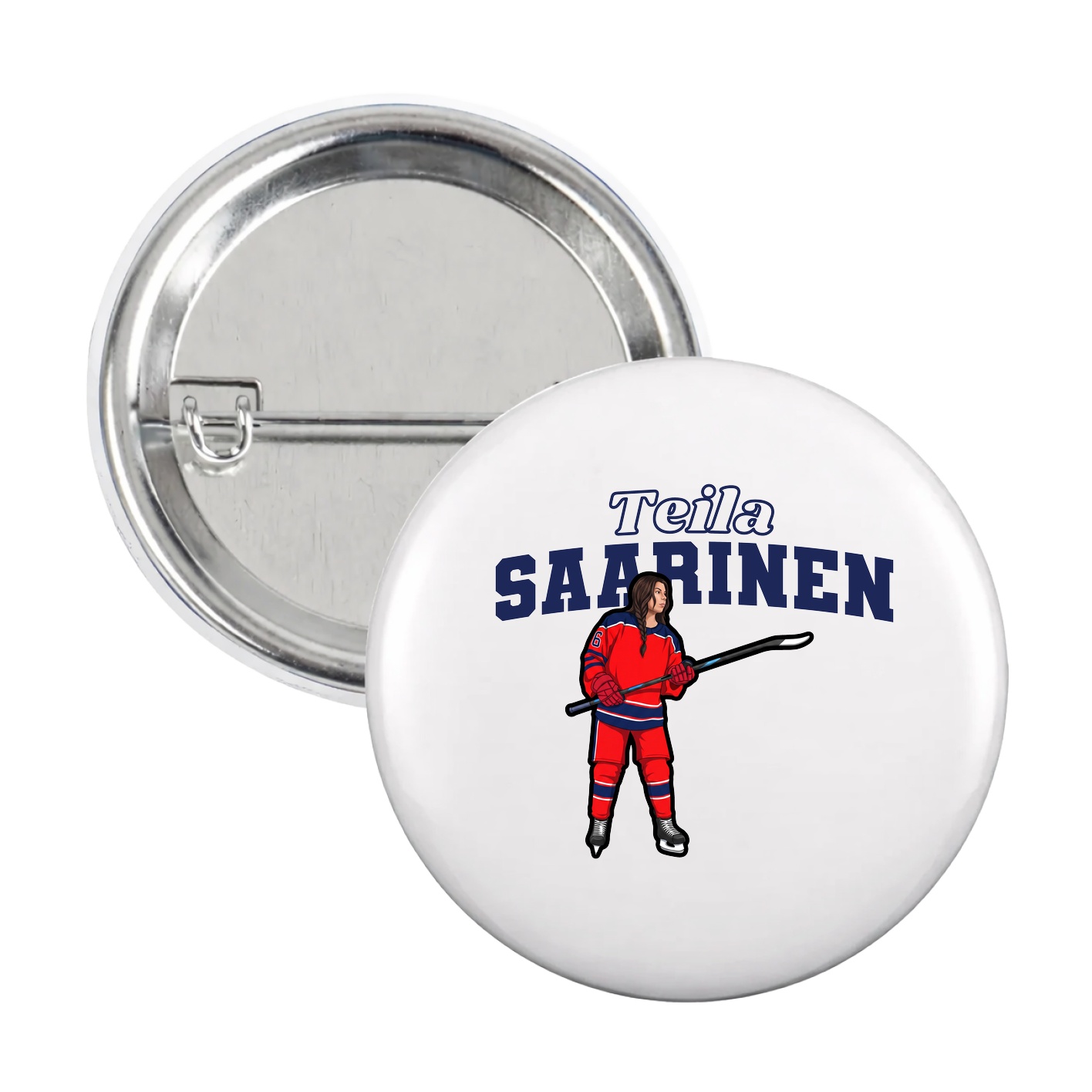 Game Day Button — Name Arch in White