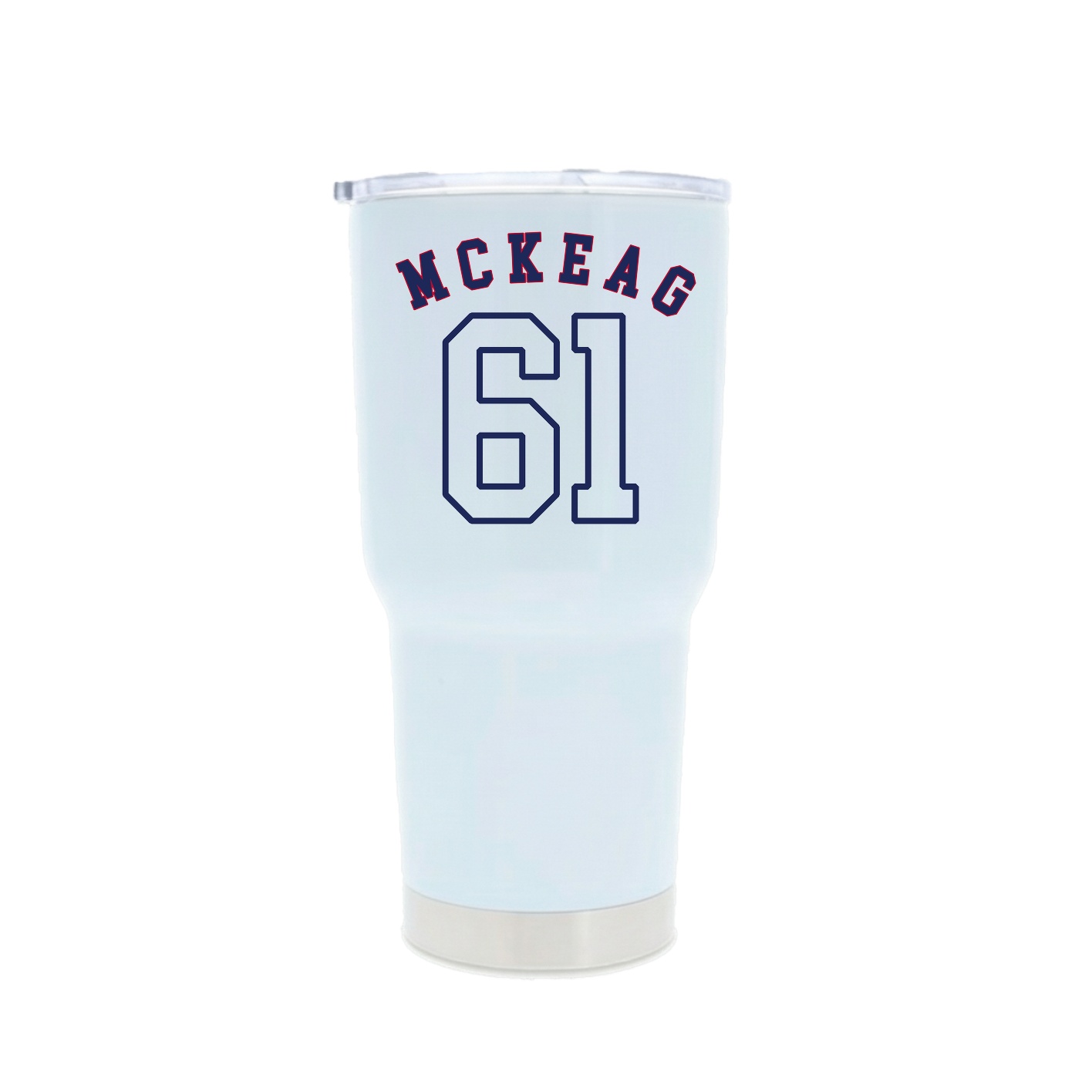 30oz Stainless Steel Tumbler — Shirsey Arch in White