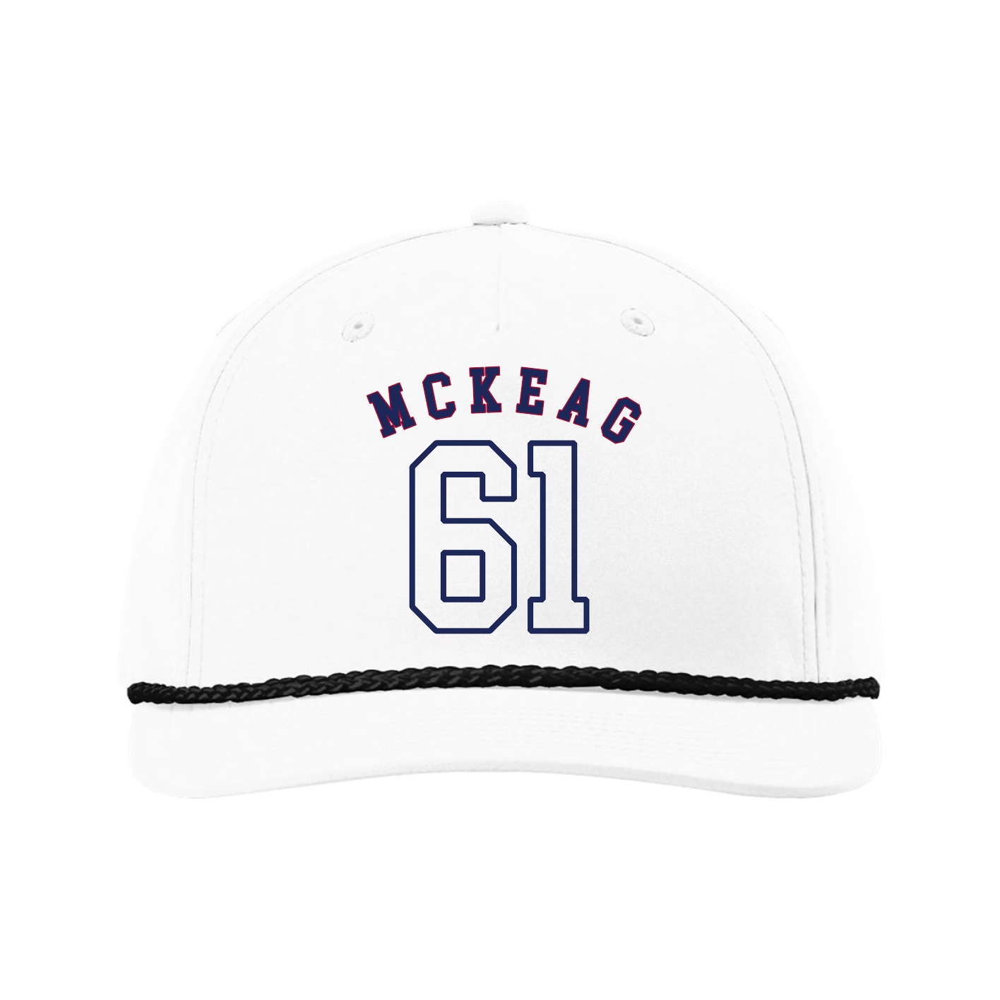 Five-Panel Classic Rope Cap — Shirsey Arch in White
