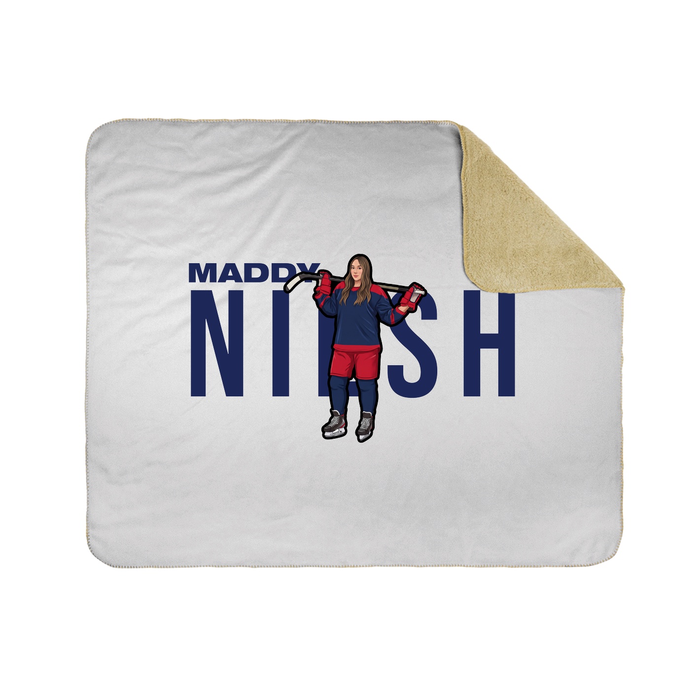 Throw Blanket — Player Name in White