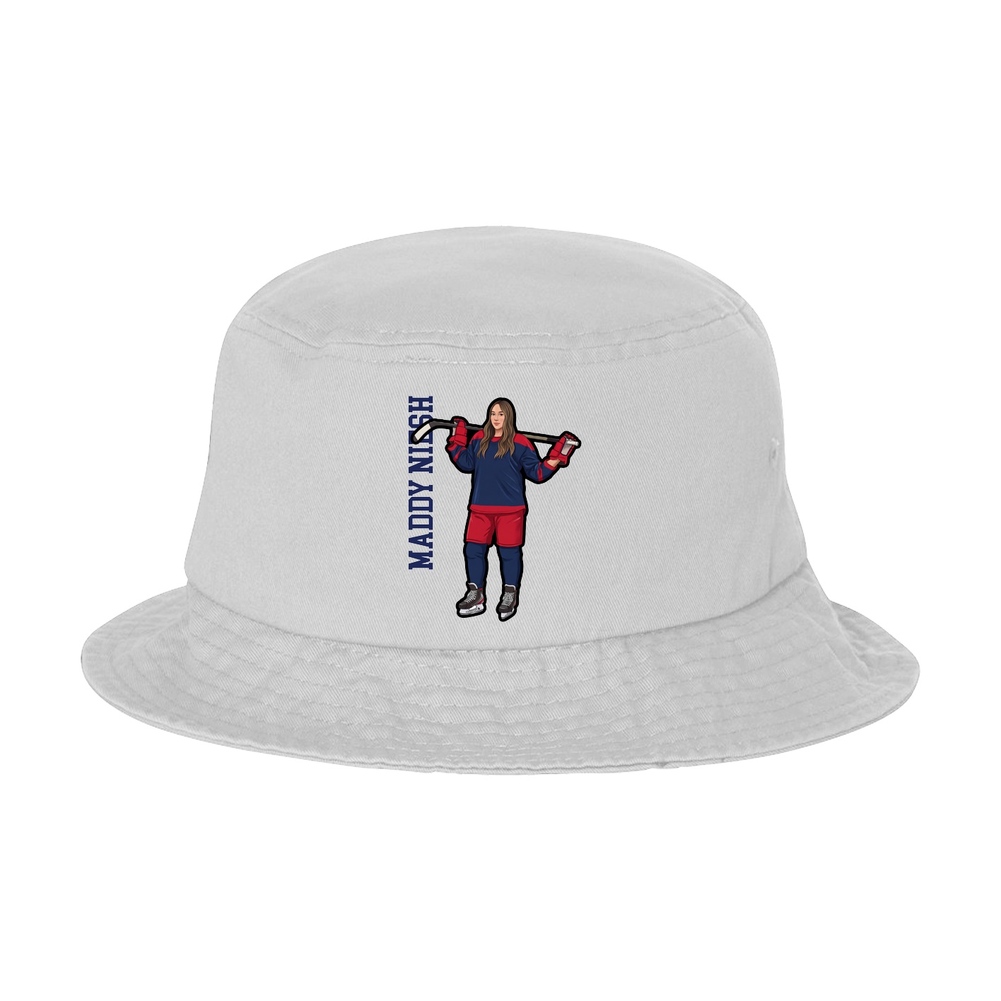 Bucket Cap — Name Vertical in White