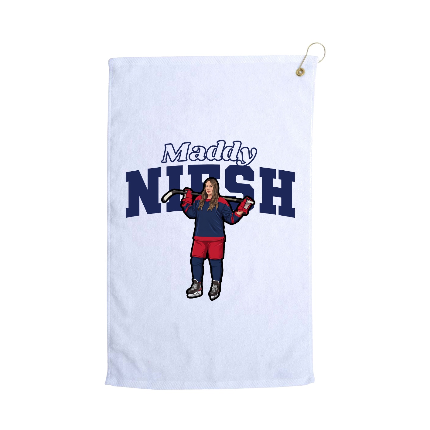 Golf Towel — Name Arch in White
