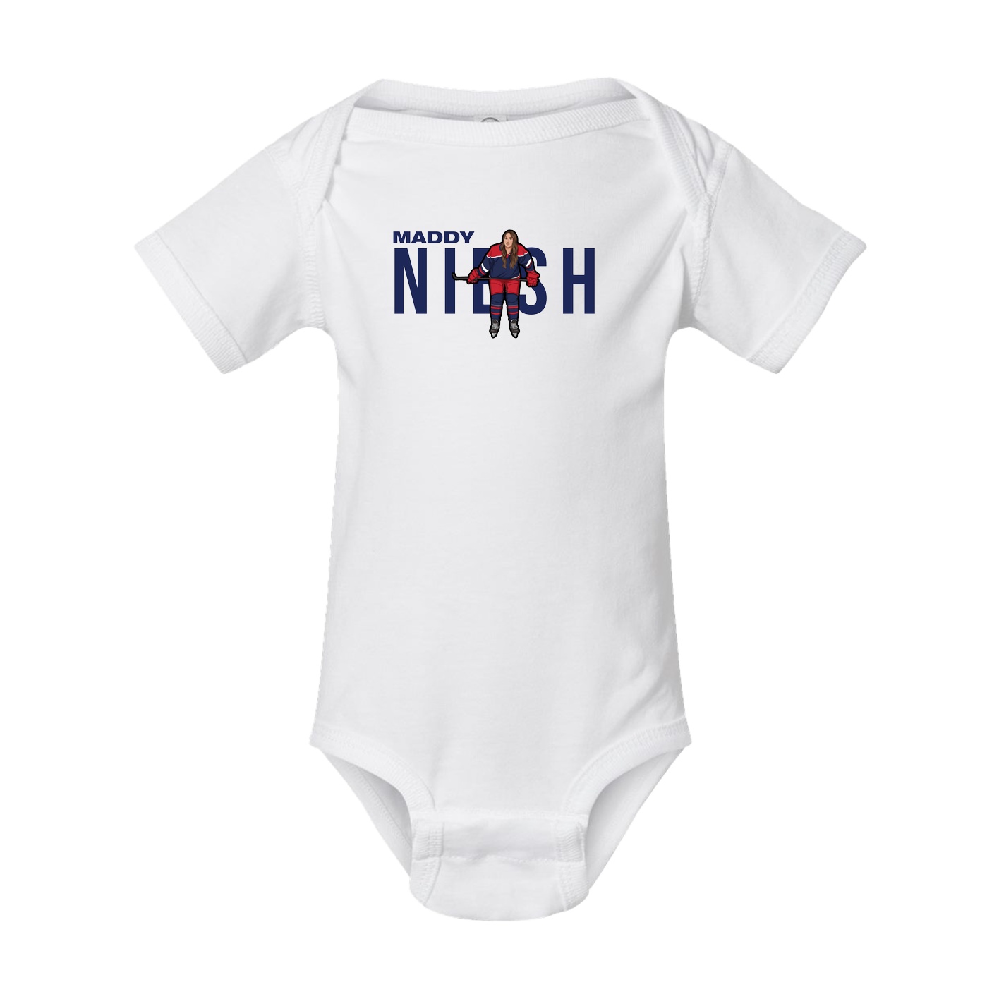 Baby Onesie — Player Name in White