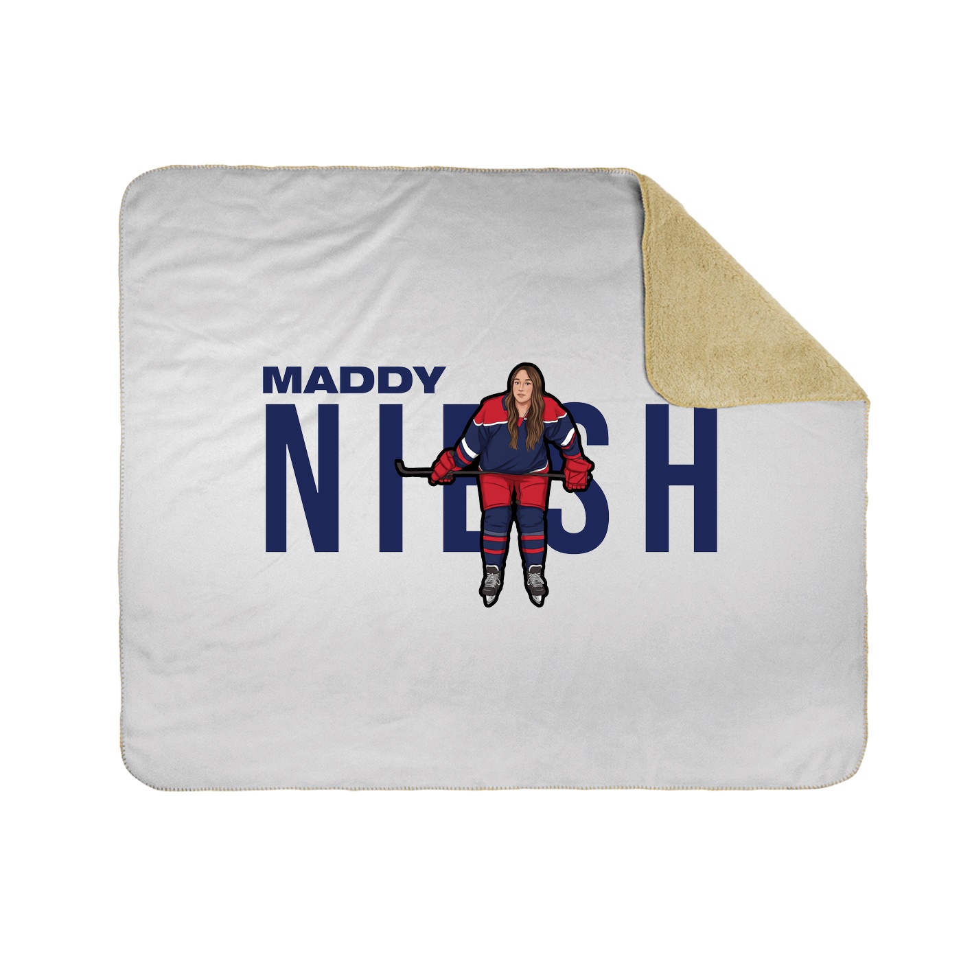 Throw Blanket — Player Name in White