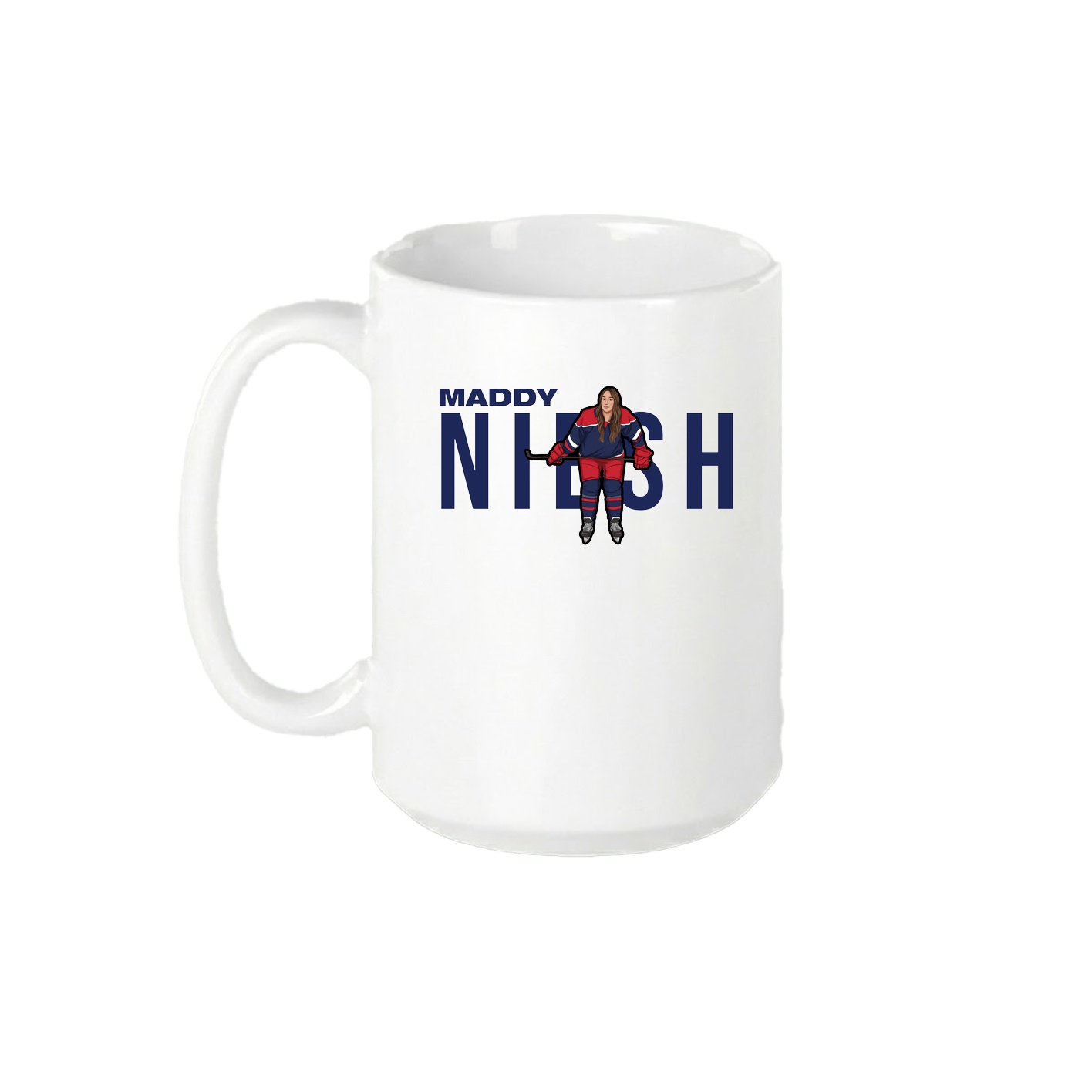 15oz Coffee Mug — Player Name in White
