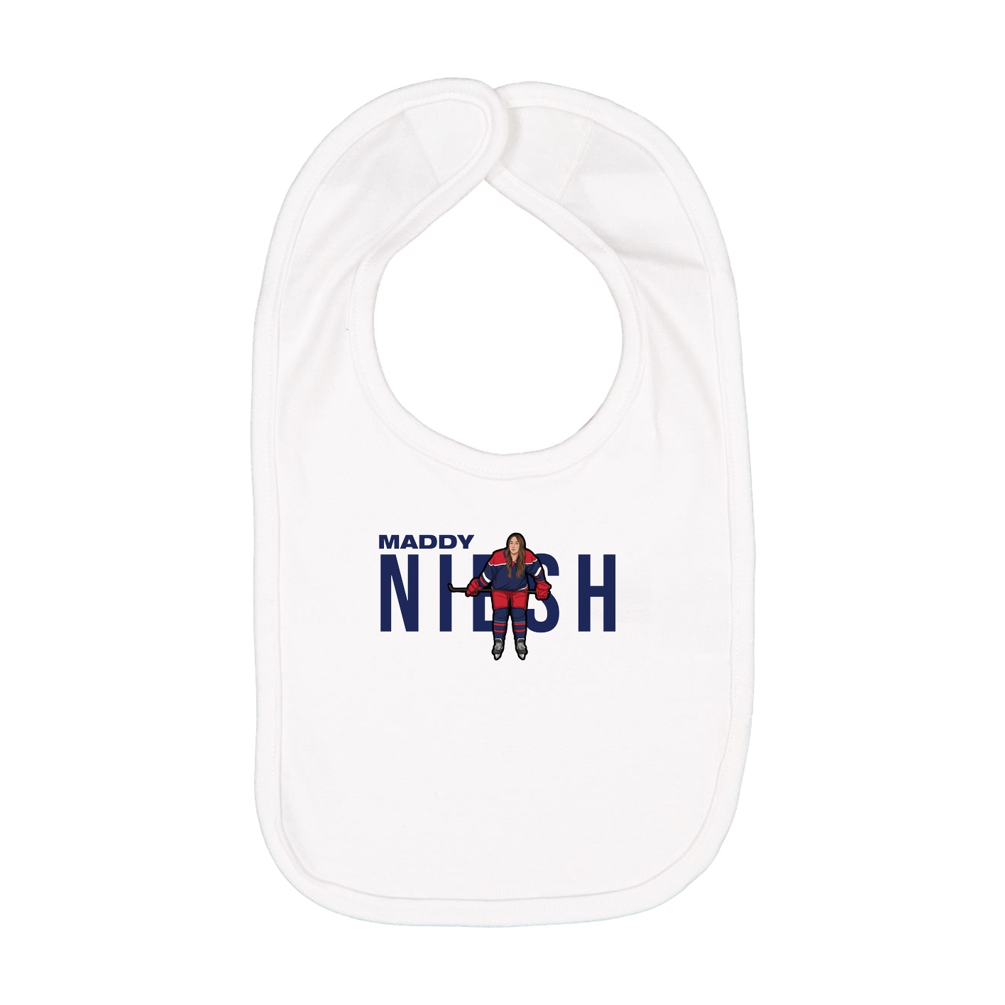 Infant Bib — Player Name in White