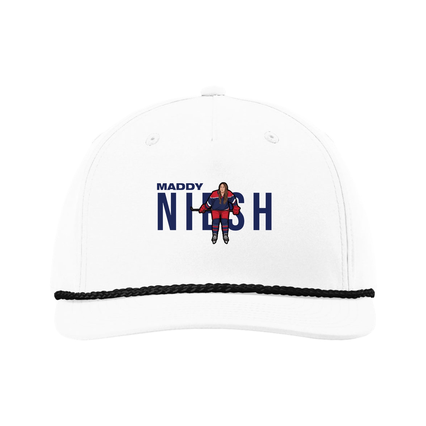 Five-Panel Classic Rope Cap — Player Name in White