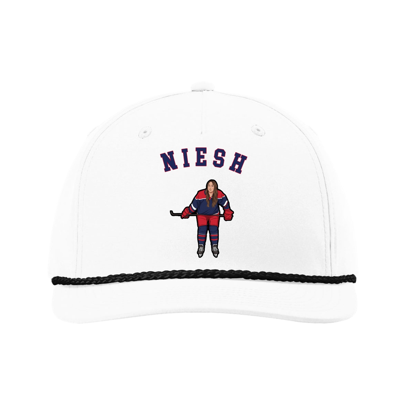 Five-Panel Classic Rope Cap — Shirsey Arch in White