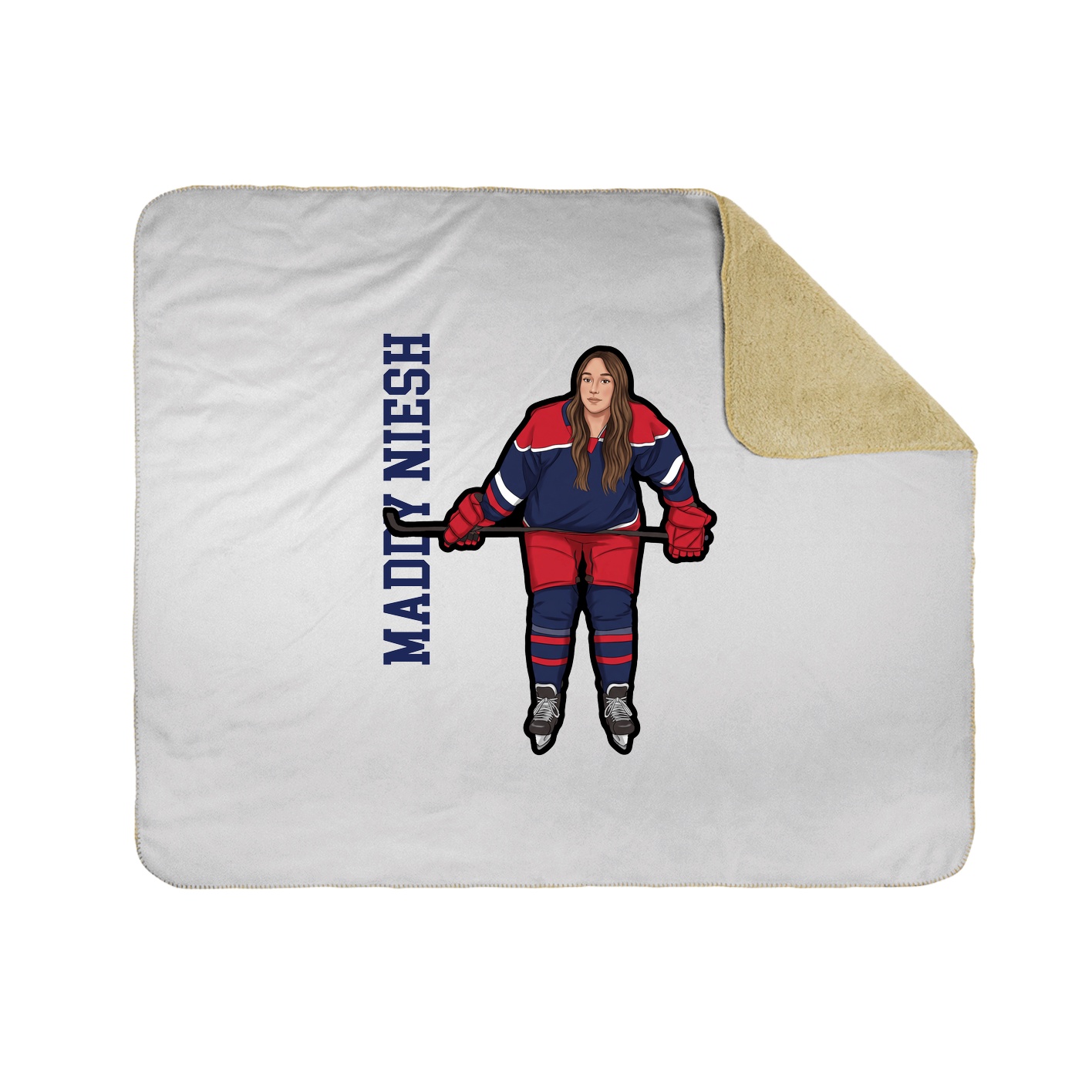 Throw Blanket — Name Vertical in White
