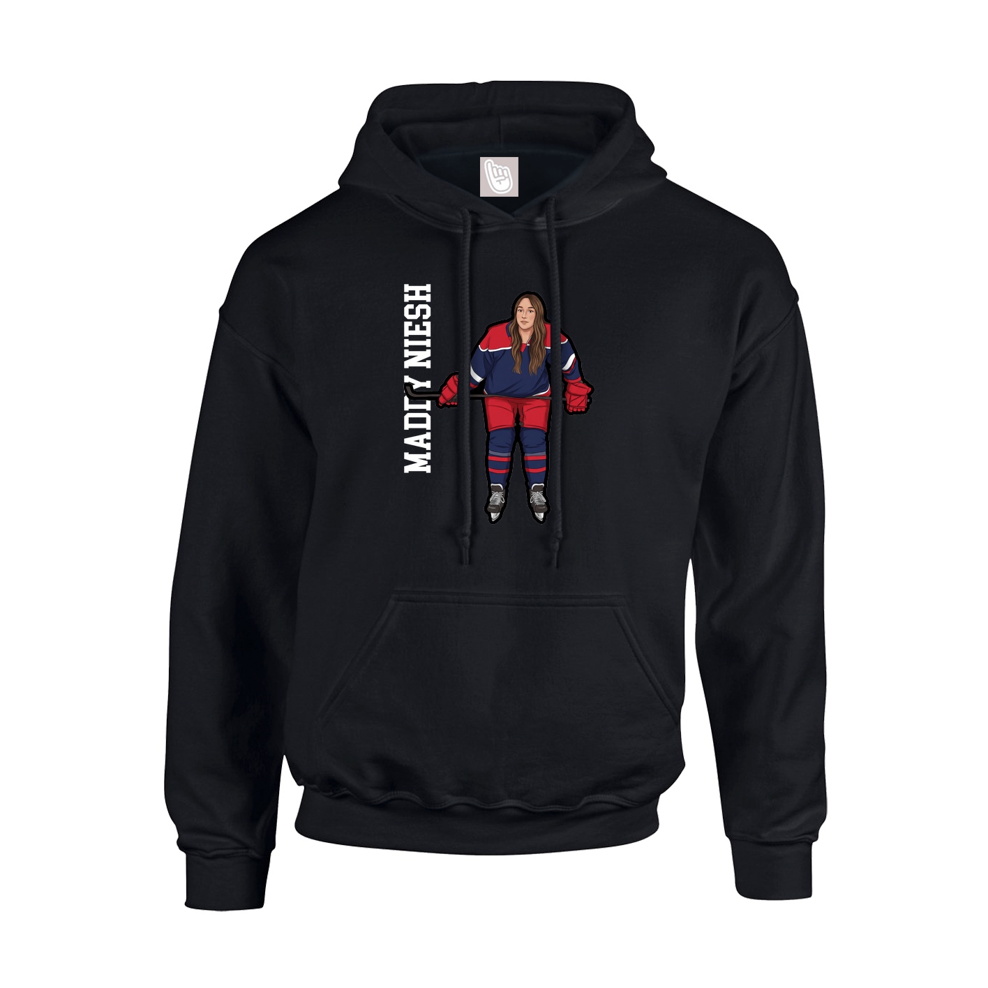 Hoodie — Name Vertical in Black