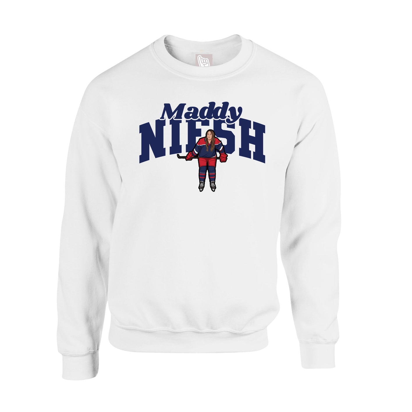 Fleece Crew — Signature Arch in White