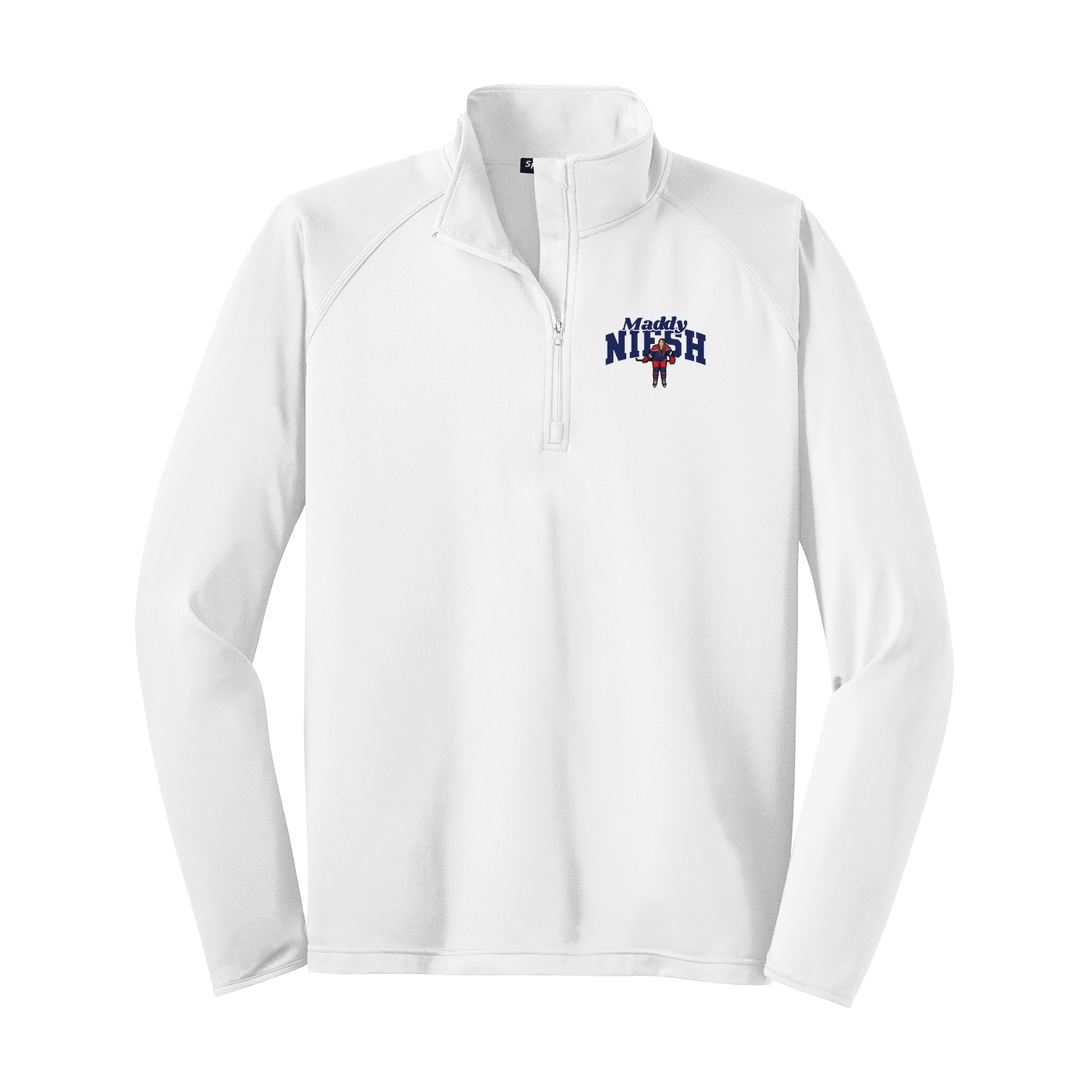 Q-Zip Pullover — Signature Arch in White