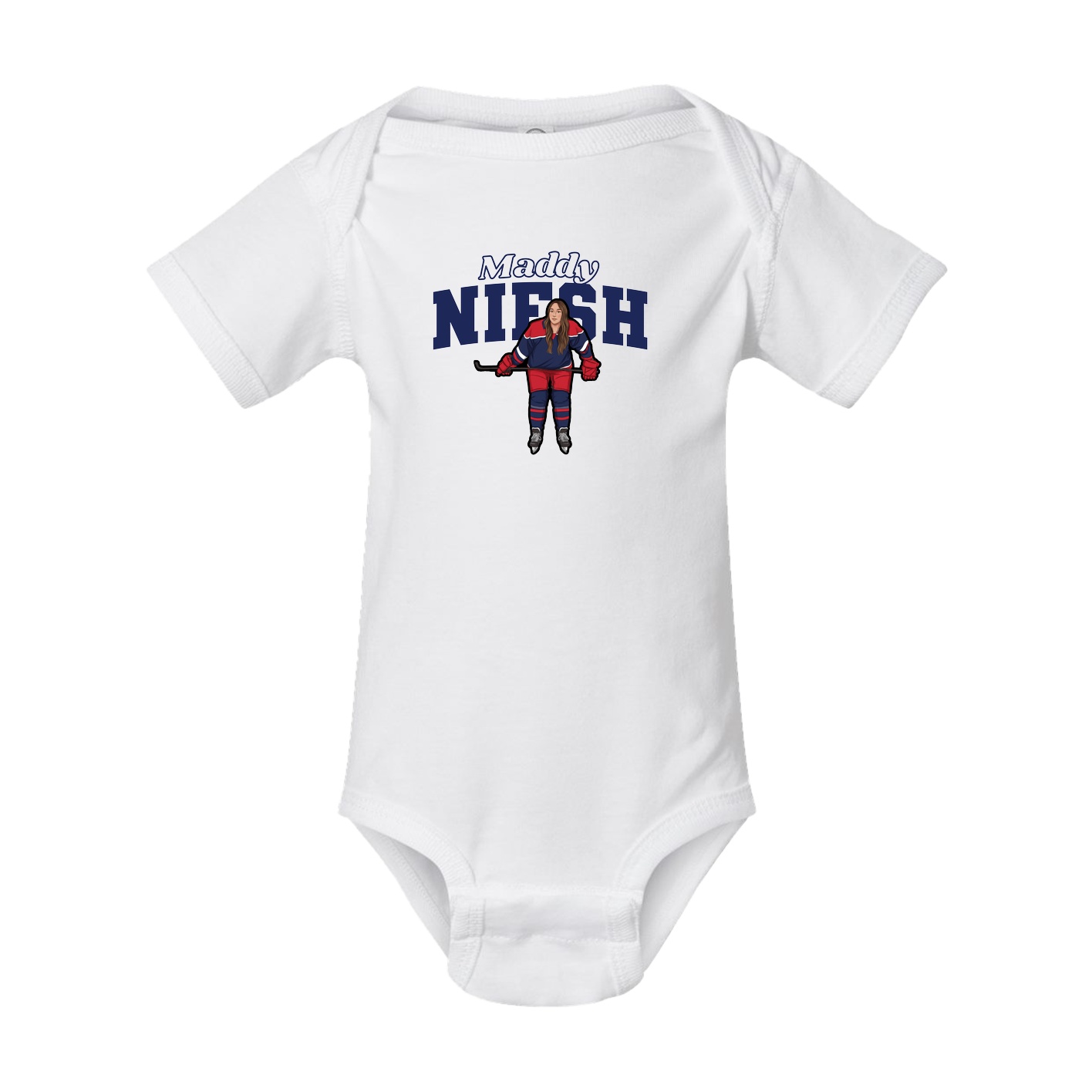 Baby Onesie — Name Arch in White