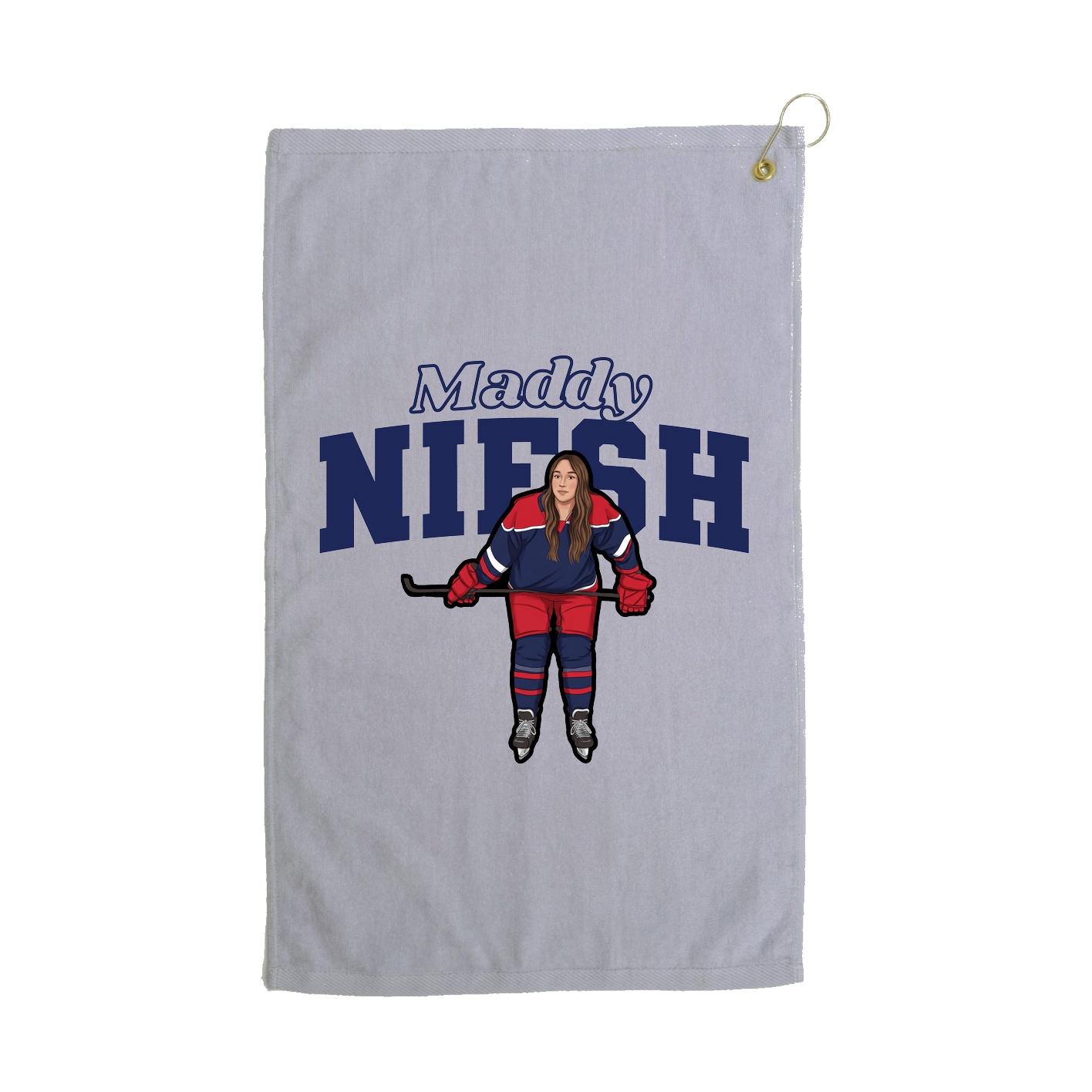 Golf Towel — Name Arch in Grey
