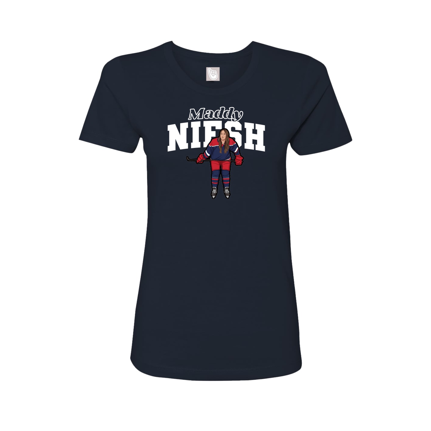Fitted Women's Tee — Name Arch in Navy