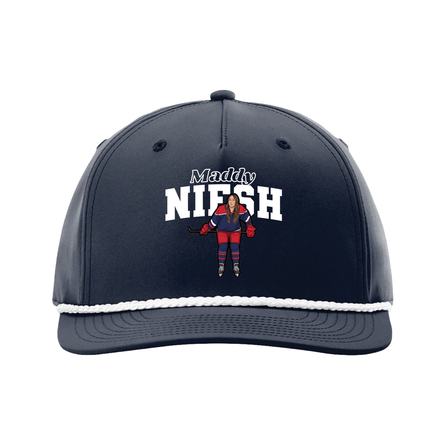 Five-Panel Classic Rope Cap — Name Arch in Navy