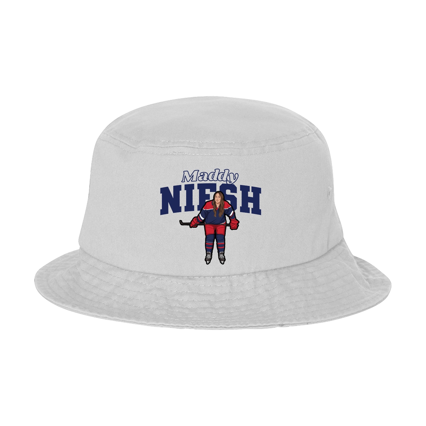 Bucket Cap — Name Arch in White