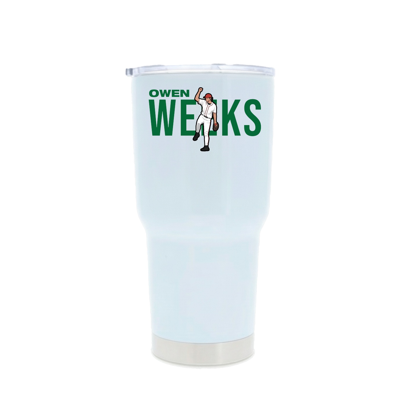 30oz Stainless Steel Tumbler — Player Name in White
