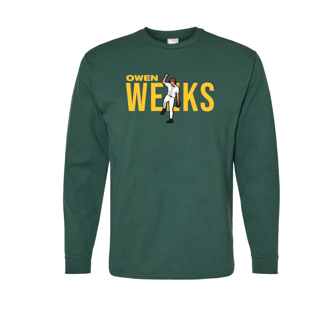 Long Sleeve Tee — Player Name in Green