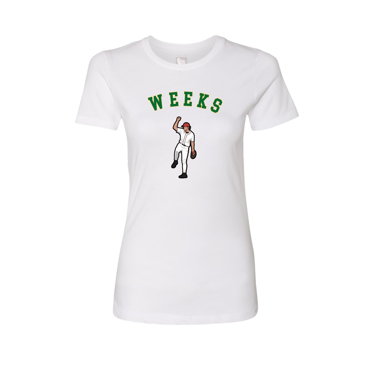Fitted Women's Tee — Shirsey Arch in White