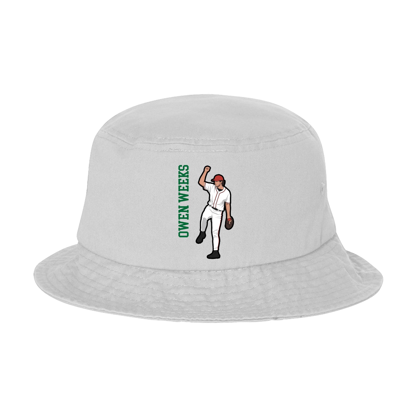 Bucket Cap — Name Vertical in White