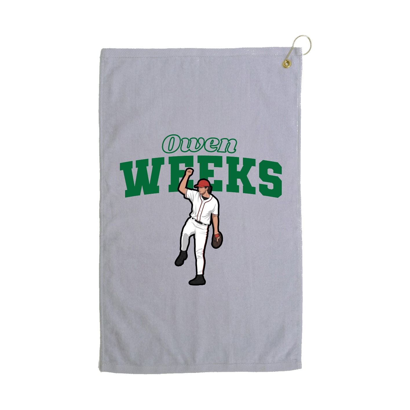 Golf Towel — Name Arch in Grey