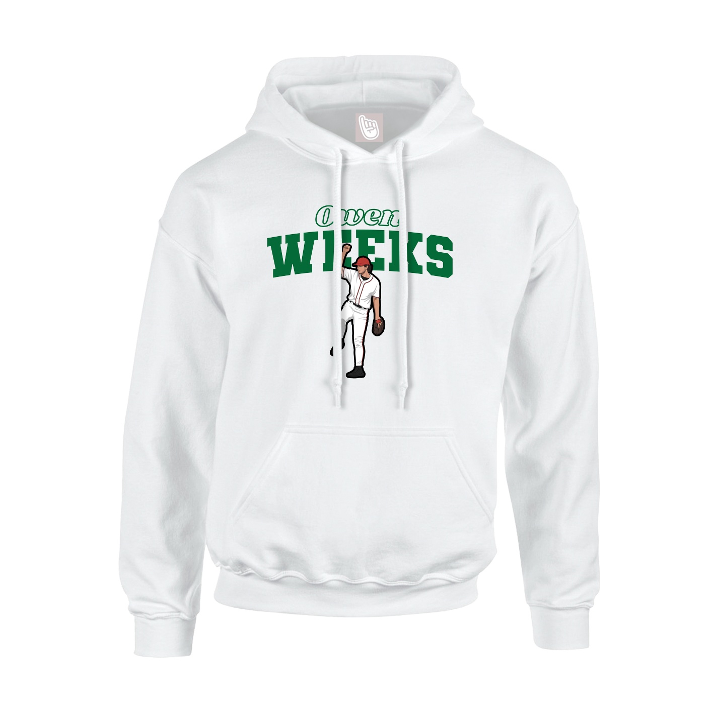 Youth Hoodie — Name Arch in White
