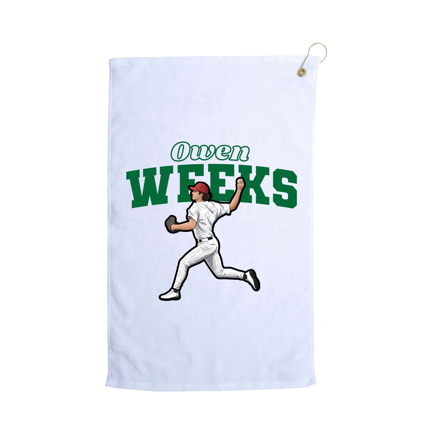 Golf Towel — Name Arch in White