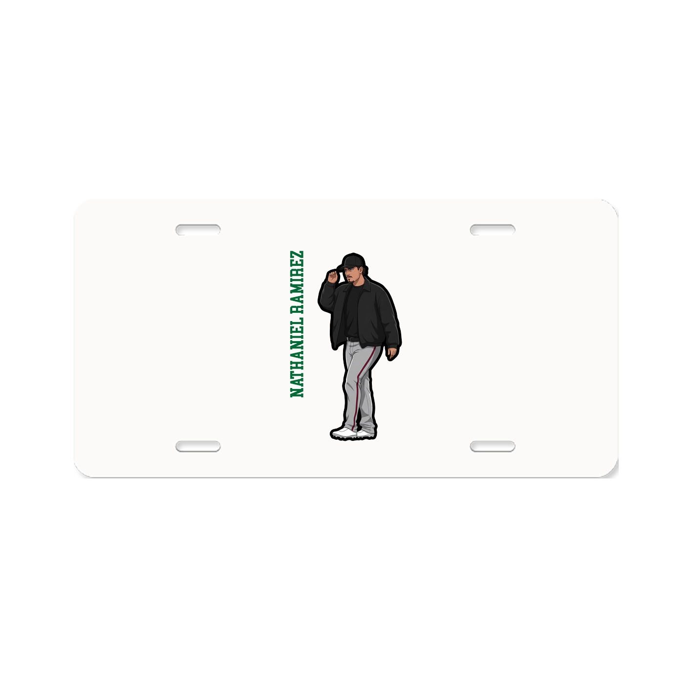 License Plate — Name Vertical in Classic