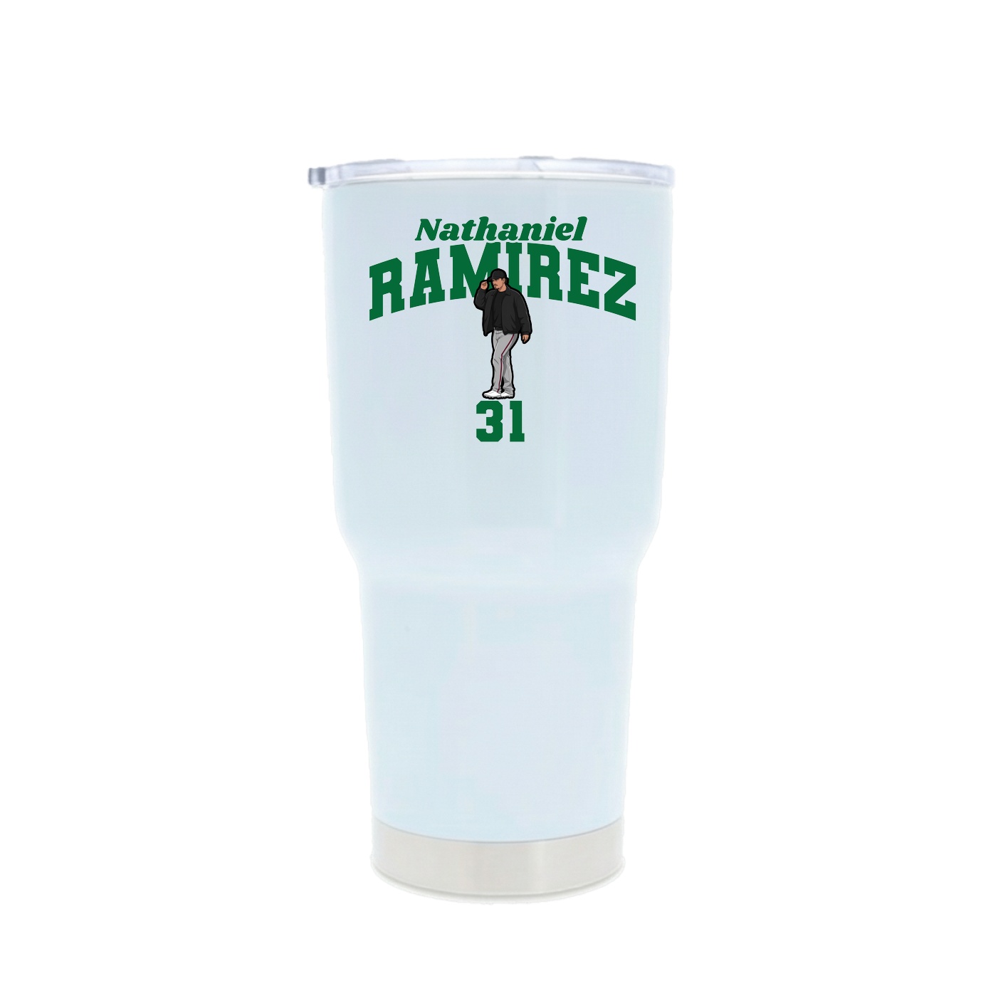 30oz Stainless Steel Tumbler — Signature Arch in White