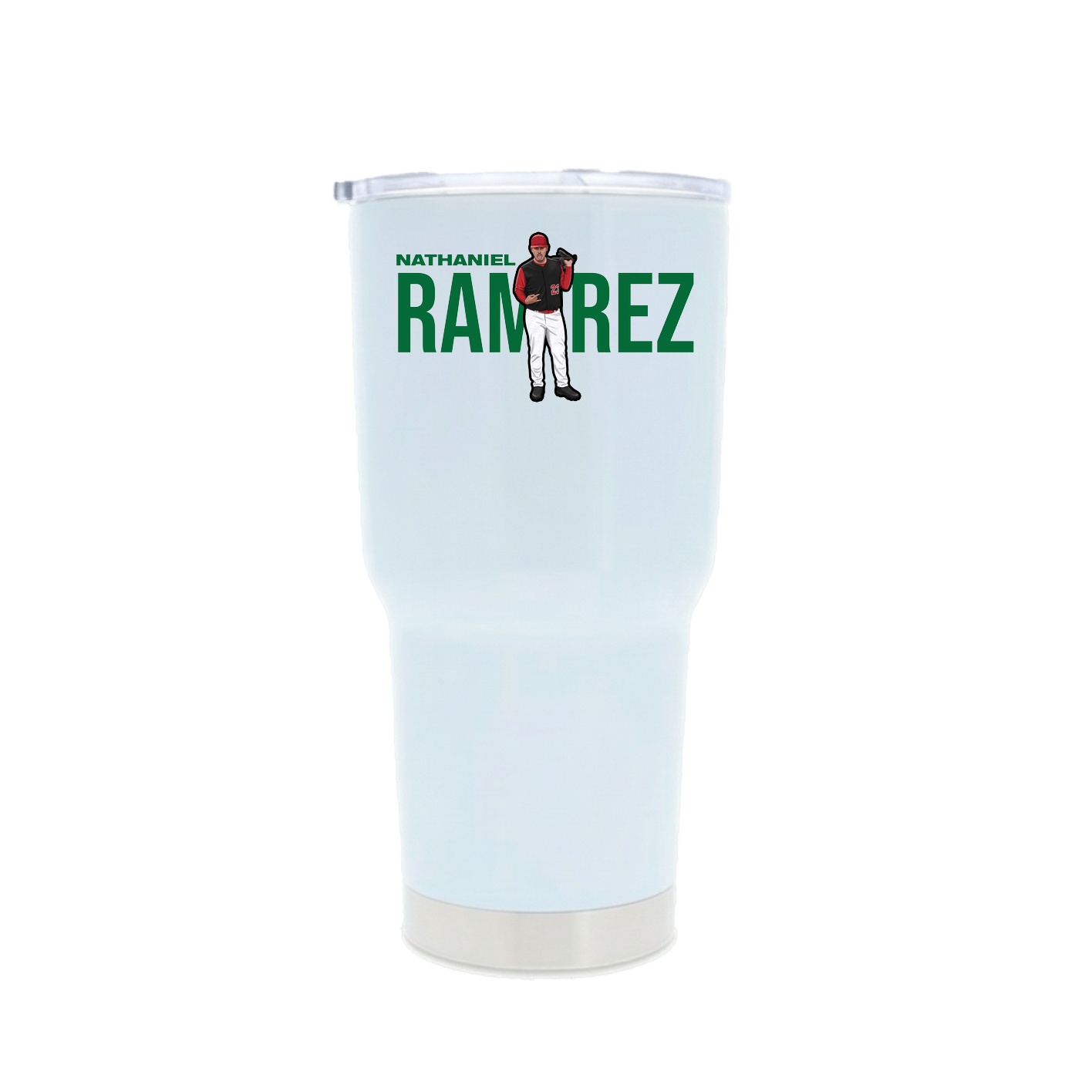 30oz Stainless Steel Tumbler — Player Name in White