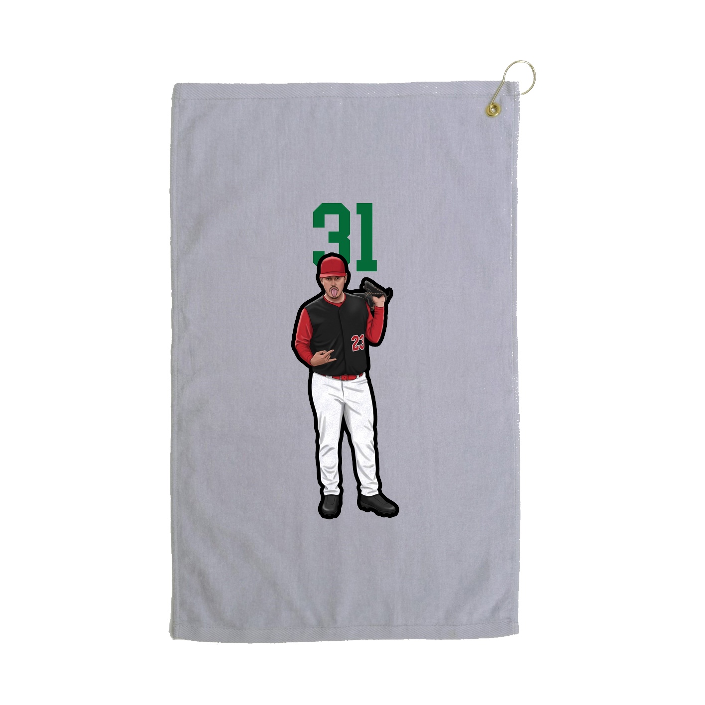Golf Towel — Number Top in Grey