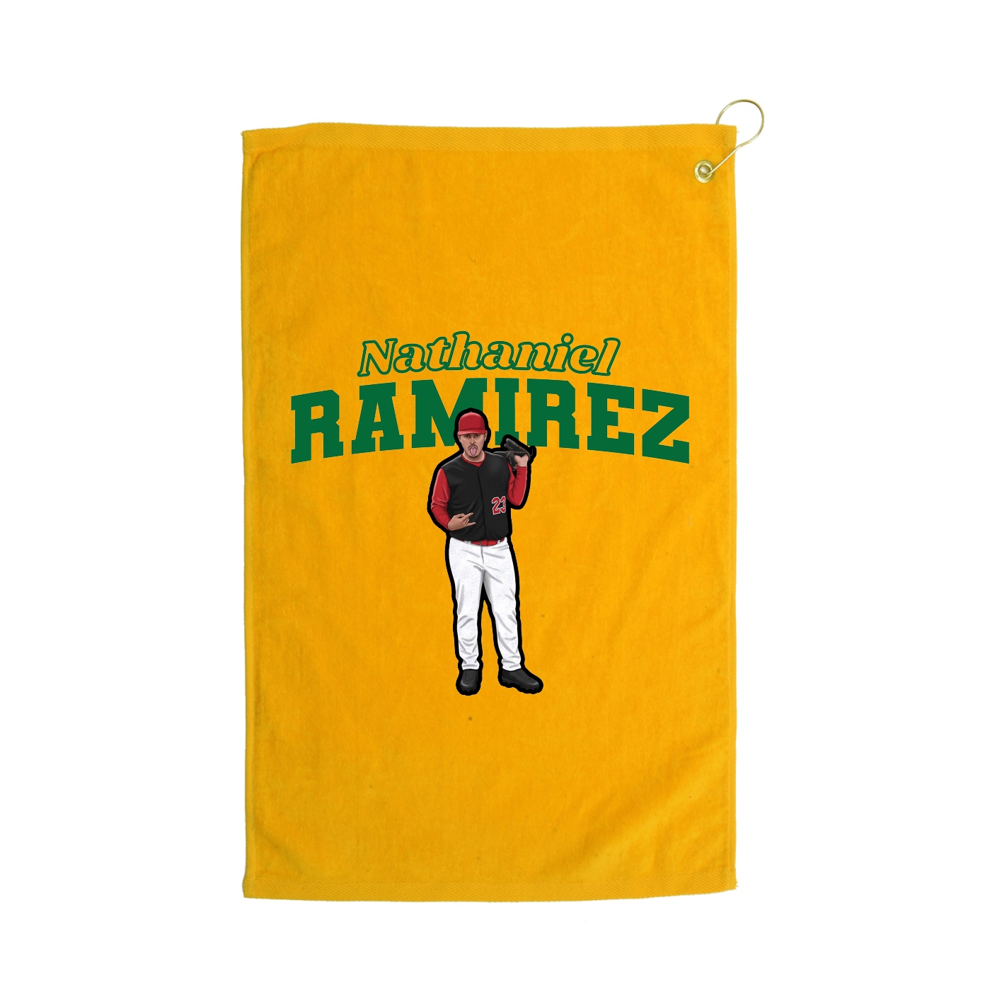 Golf Towel — Name Arch in Gold