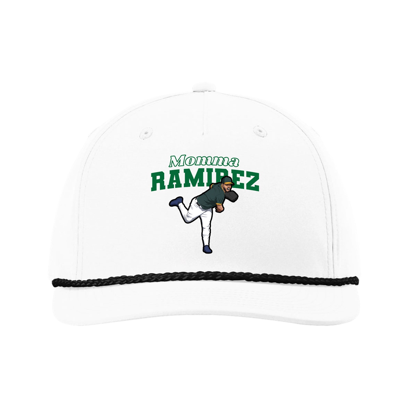 Five-Panel Classic Rope Cap — Mothers Day Block in White