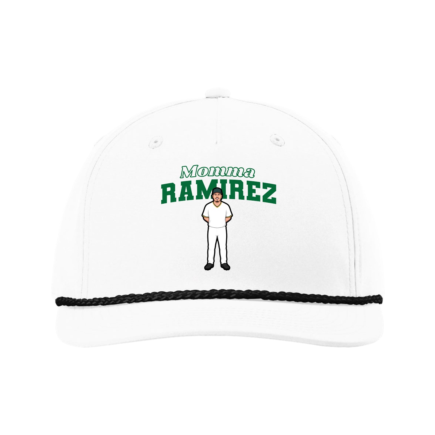 Five-Panel Classic Rope Cap — Mothers Day Block in White