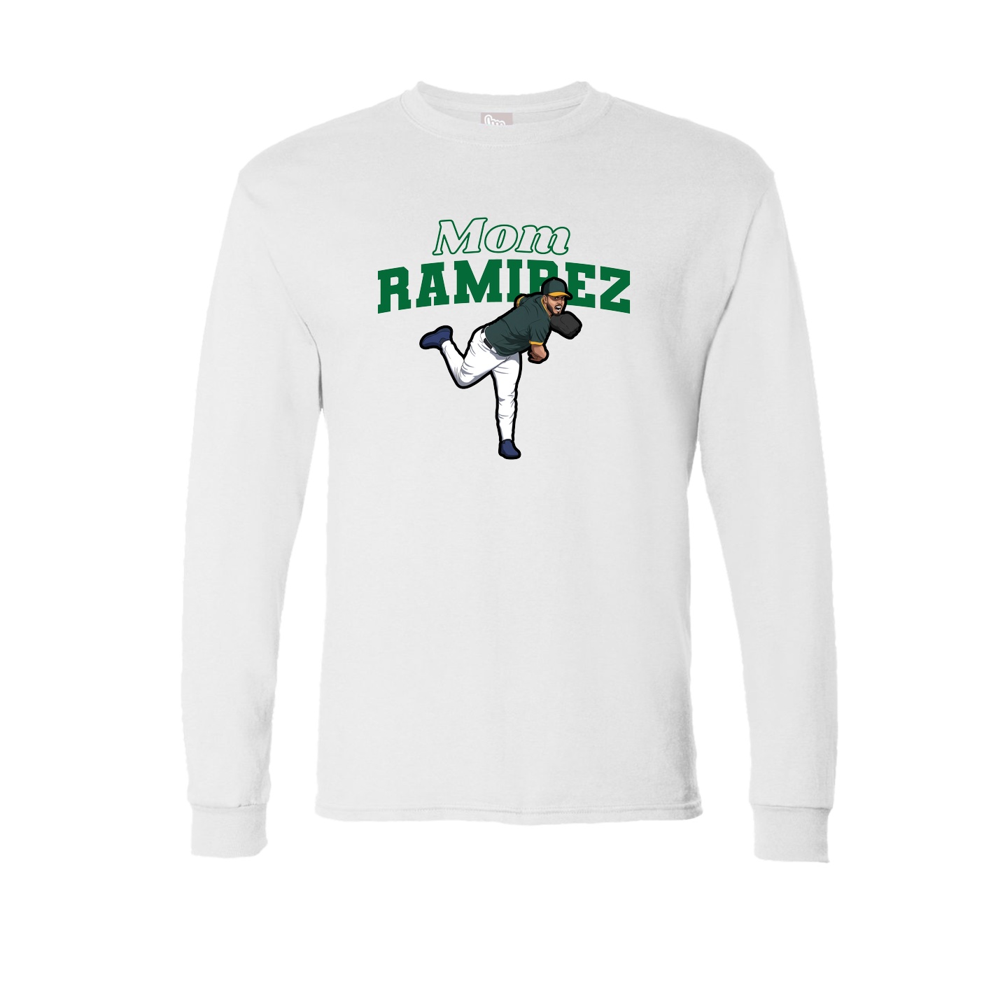 Long Sleeve Tee — Mothers Day Block in White