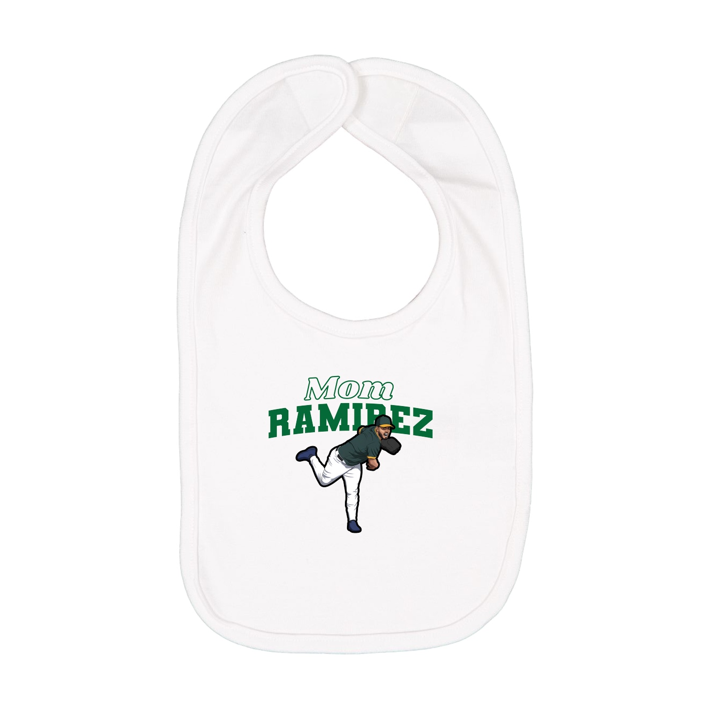 Infant Bib — Mothers Day Block in White