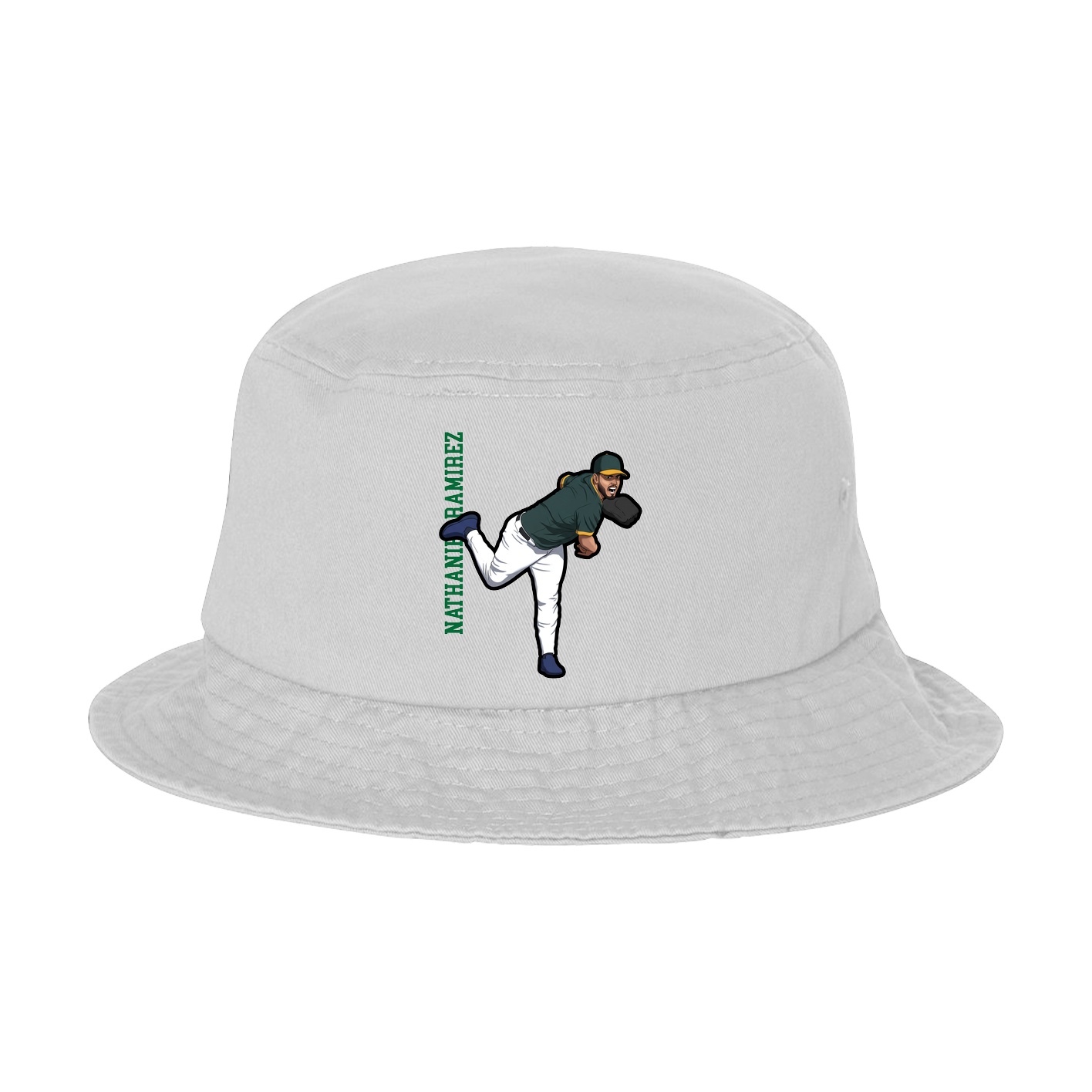 Bucket Cap — Name Vertical in White