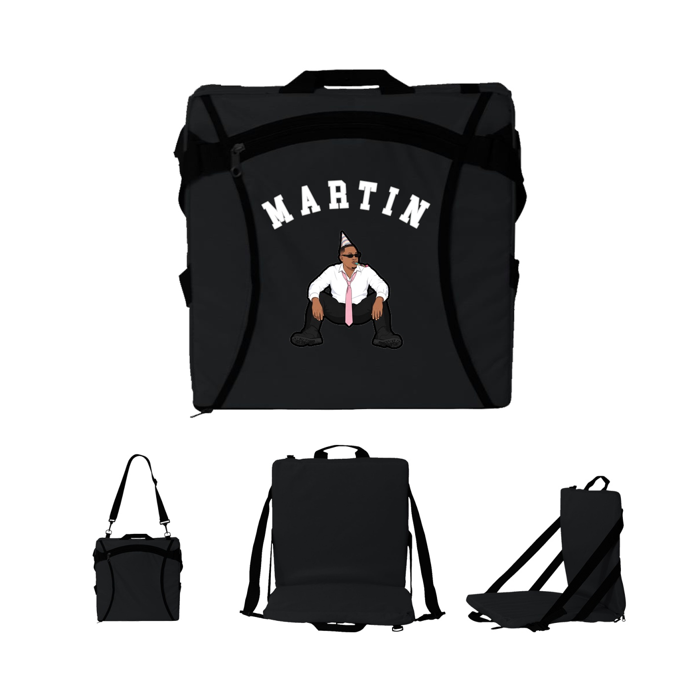 Folding Stadium Seat — Shirsey Arch in Black