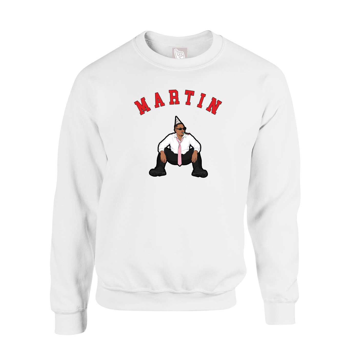 Fleece Crew — Shirsey Arch in White